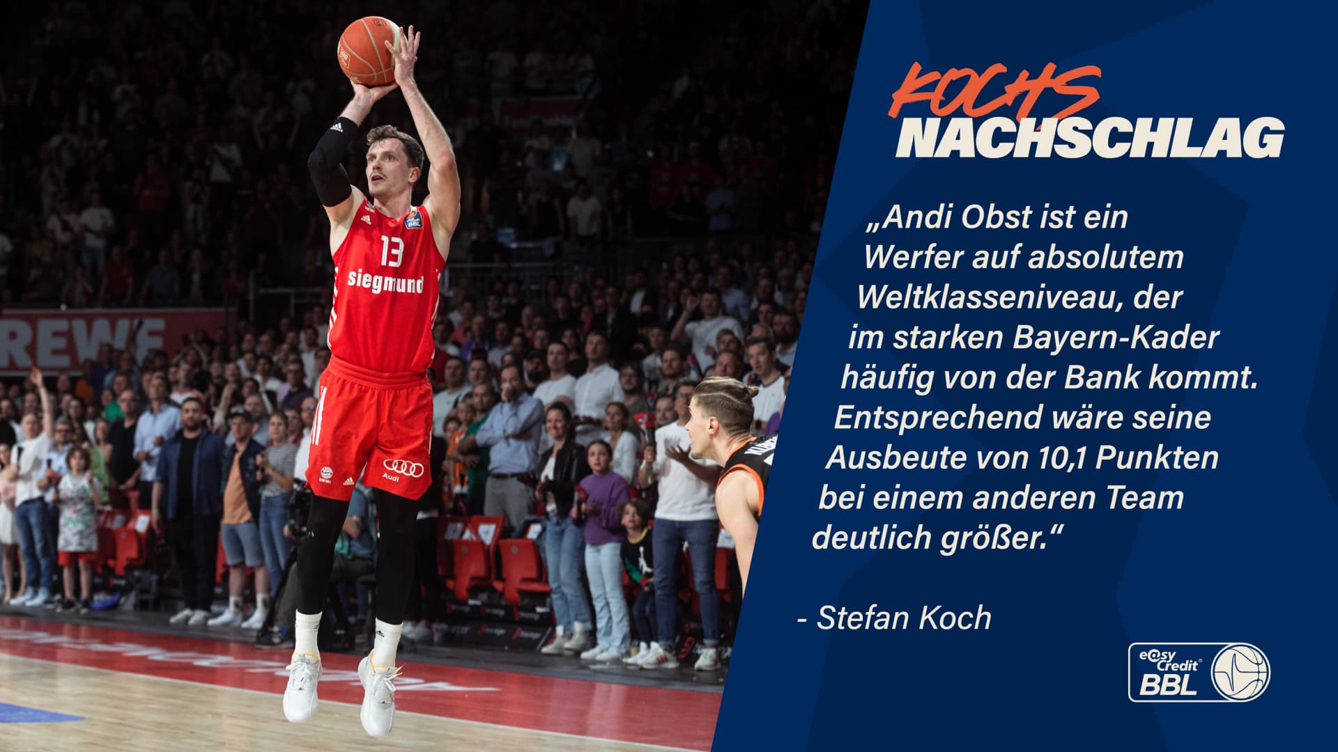 Der letzte Spieltag der Vorrunde ist absolviert, aber wir wissen noch nicht, wer der inoffizielle Halbzeitmeister ist. Noch stehen die NINERS Chemnitz überraschend an der Tabellenspitze, aber die mit acht Siegen in Folge mächtig in Schwung gekommenen Bayern könnten die Sachsen durch zwei Erfolge in ihren Nachholbegegnungen noch verdrängen. Ungeachtet des etwas schiefen Tabellenbildes ist das jetzt der richtige Zeitpunkt, euch meine Mannschaft der Vorrunde zu präsentieren. Ich halte mich konsequent an die 6+6-Regel und schaue weniger auf Statistiken als auf die „tatsächliche Qualität“, die die Spieler unter Beweis stellen konnten. Dabei stelle ich einen Zwölferkader zusammen, der wettbewerbstüchtig ist, also die entsprechende Zahl an Guards, Forwards und Centern enthält. Wer Lust hat, kann ja mit Kenntnis der deutschen Spieler spekulieren, welche internationalen Akteure nächste Woche noch dazukommen könnten.