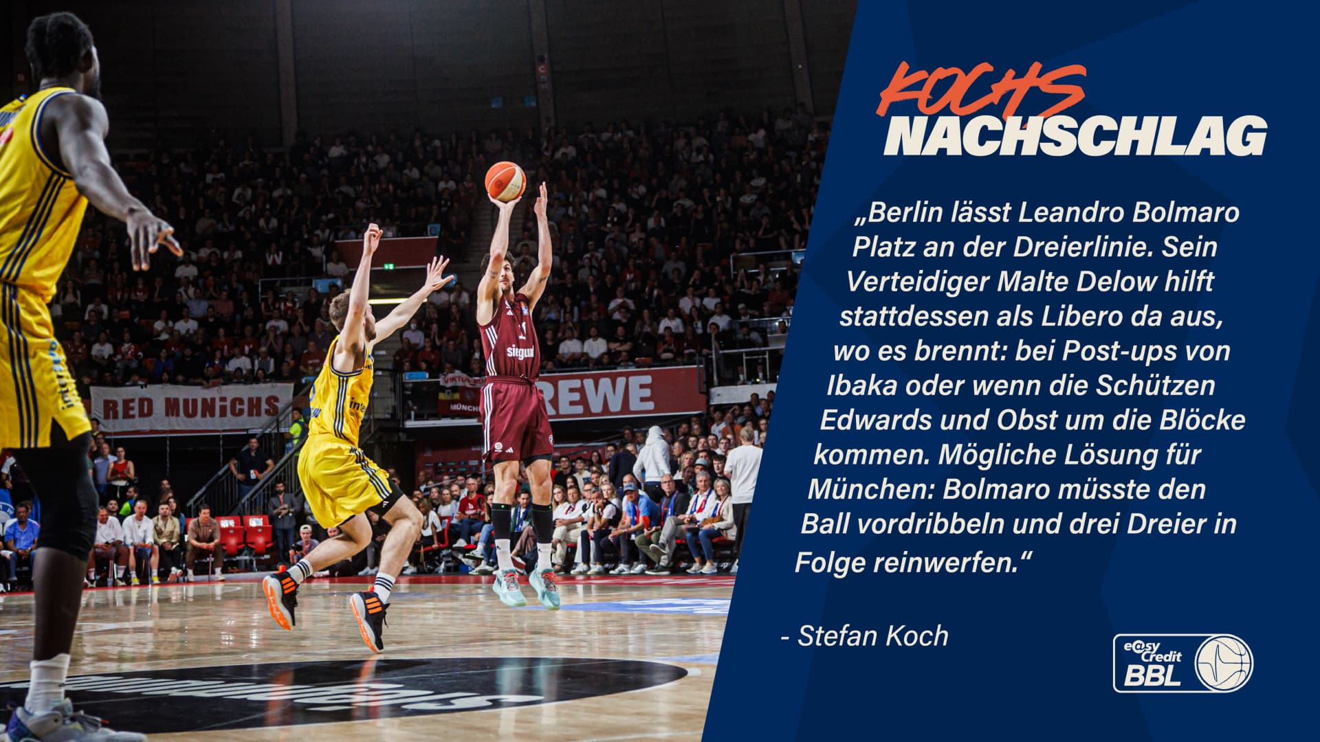 Der FC Bayern München startete als klarer Favorit in die Finalserie um die Deutsche Meisterschaft, vor allem auch, weil der Kontrahent ALBA BERLIN in der entscheidenden Saisonphase auf vier ausländische Profis verzichten muss. Mit Martin Hermannsson, Matteo Spagnolo und Ziga Samar fallen alle Point Guards aus, und auch Gabriele Procida wird in dieser Spielzeit nicht mehr zum Einsatz kommen. Dahingegen kann Bayern-Dirigent Pablo Laso mittlerweile wieder mit vollem Orchester musizieren, auch wenn er Sylvain Francisco nach seiner dreieinhalbwöchigen Pause noch nicht wieder eingesetzt hat. Dennoch waren die Berliner in der Lage, ein Spiel in München zu stehlen. Wie haben Sie das geschafft? 