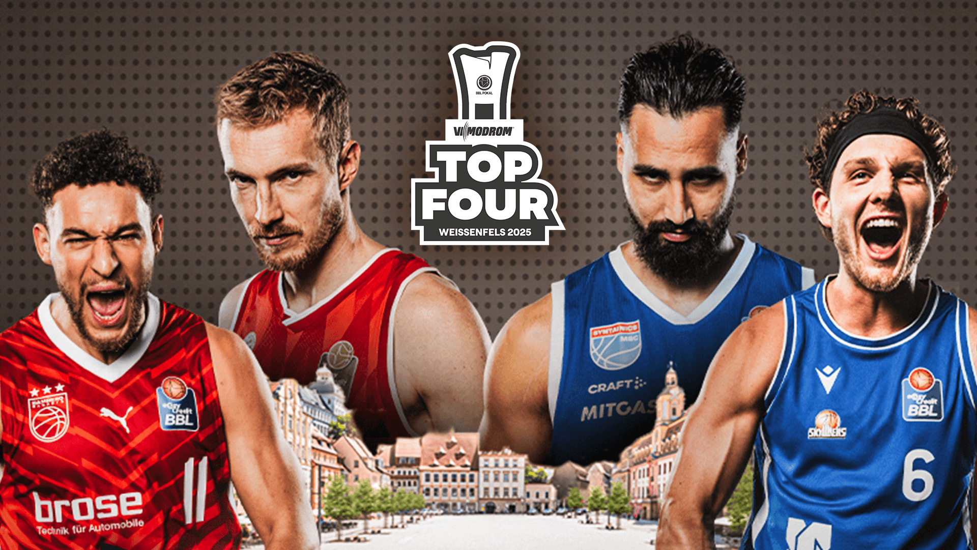 Der SYNTAINICS MBC hat sich die Austragung des TOP FOUR um den BBL Pokal gesichert und wird am Wochenende 15./16. Februar 2025 Gastgeber der Pokal-Endrunde sein. Das Fitness-Unternehmen VIMODROM, Topsponsor der Wölfe, übernimmt das Naming Right der Veranstaltung.