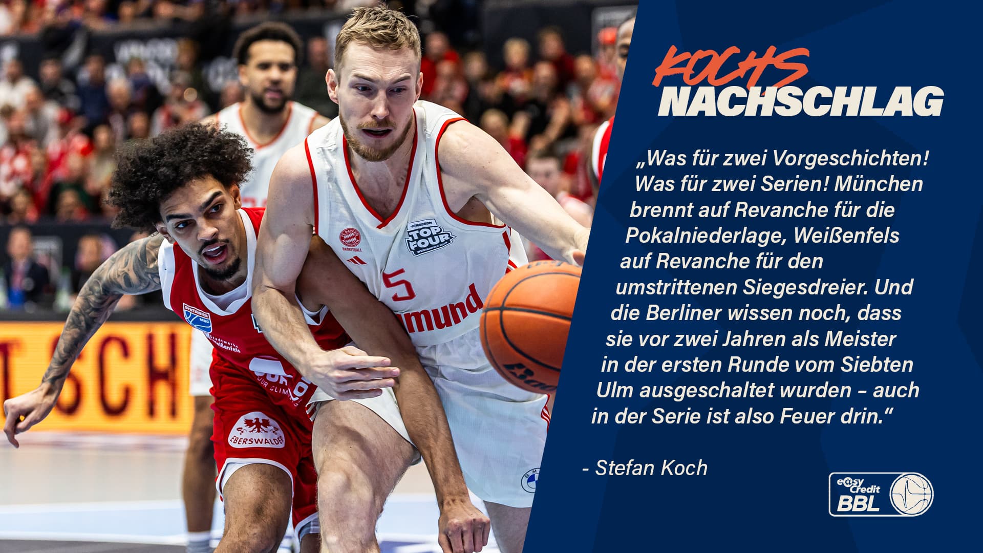 Mittlerweile kennen wir alle Playoff-Teilnehmer. Mit ALBA BERLIN und dem SYNTAINICS MBC haben sich die beiden besten Mannschaften in den Play-Ins durchgesetzt. Die Rostocker, die bereits am Dienstag die Segel streichen mussten, können mit ihrer Saison zufrieden sein, auch wenn ihnen (abseits von Bryce Hamilton) am Ende der Sprit ausging. Am Donnerstag beendete dann Weißenfels die Spielzeit der auswärtsschwachen Oldenburger, die auf den letzten Drücker noch in die Play-Ins gerutscht waren. Die Niedersachsen verpassten zum dritten Mal in den vergangenen vier Jahren die Playoffs. Ein Ergebnis, das nicht den Ansprüchen und Möglichkeiten des Klubs entspricht.