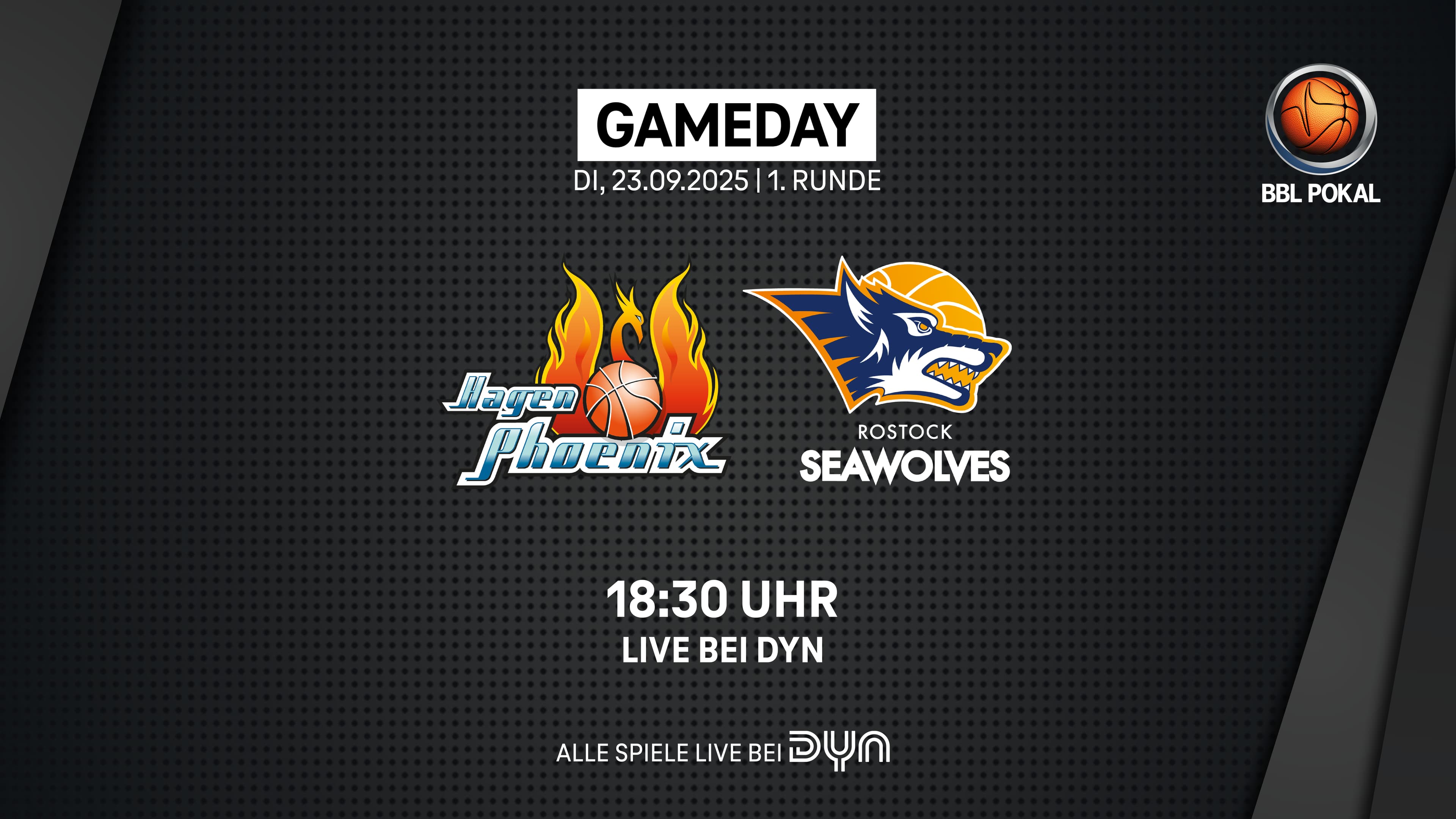 Am Ende einer intensiven Saisonvorbereitung stellt das Duell in der ersten Runde um den BBL Pokal für ProA-Club Phoenix Hagen und die ROSTOCK SEAWOLVES aus der easyCredit BBL das erste Pflichtspiel dar. Die Rollen sind bei Begegnungen dieser Art grundsätzlich klar verteilt, und so gilt vor der Partie in der ehrwürdigen Ischelandhalle: Hagen ist Außenseiter, die ligahöheren Rostocker sind Favorit.