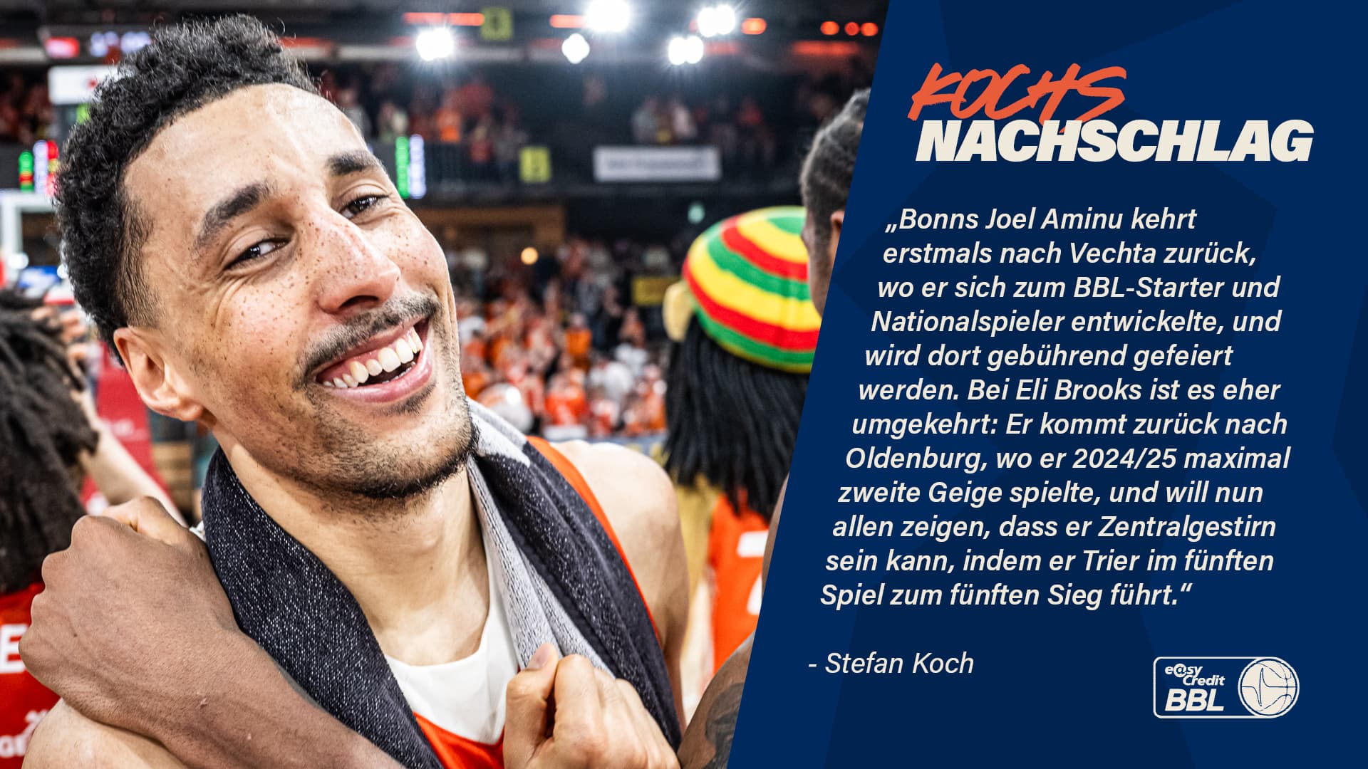 Vor dieser Spielzeit war unter anderem von der Saison der Rückkehrer die Rede. Viele Protagonisten mit BBL-Vergangenheit sind wieder Bestandteil und Bereicherung der Liga, darunter in Leon Kratzer, Chris Sengfelder, Maik Zirbes, Bennet Hundt, Joshua Obiesie, Robin Christen, Mike Kessens und dem kürzlich von Chemnitz nachverpflichteten Gavin Schilling acht Nationalspieler mit insgesamt 175 Länderspielen. Am kommenden Wochenende steht in der Saison der Rückkehrer der Spieltag der Rückkehrer auf dem Programm. Akeem Vargas kommt als amtierender Pokalsieger zurück an seine alte Wirkungsstätte in Frankfurt, der Ex-Heidelberger Lukas Herzog gastiert mit Würzburg am Neckar, und Tyron McCoy reist mit Vizemeister Ulm nach Ludwigsburg, wo seine Coaching-Karriere ihren Anfang nahm. Interessanter sind für mich aber die Rückkehrer, die in Berlin, Vechta, Oldenburg und Braunschweig erwartet werden, weshalb ich mich mit ihnen jetzt intensiver befasse.