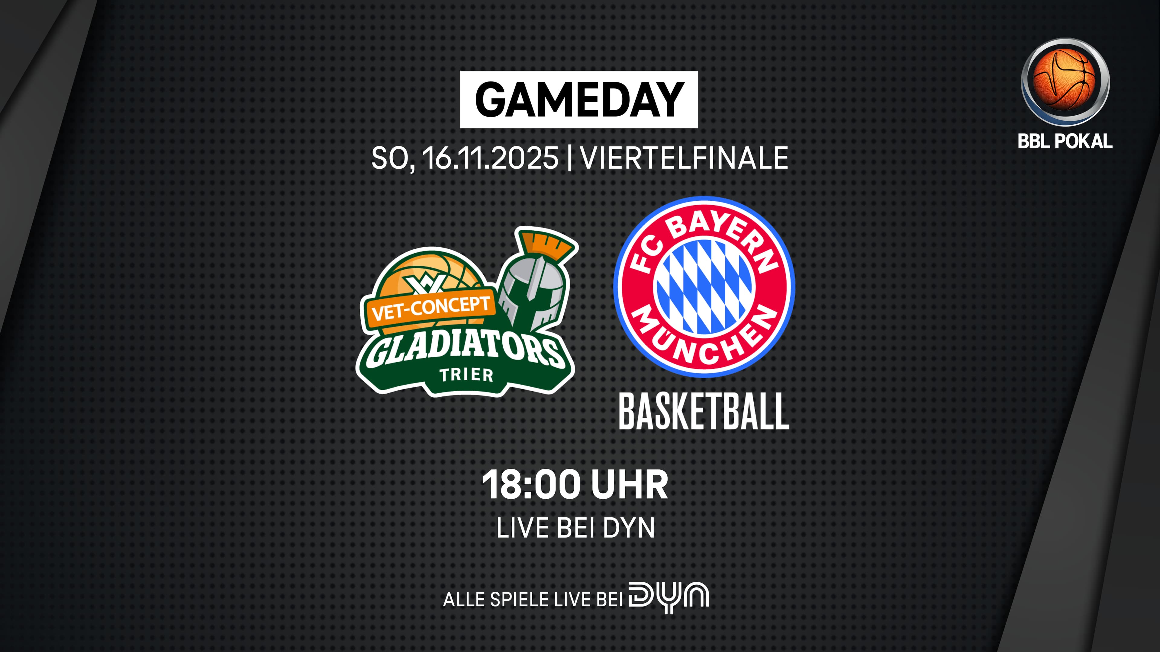 Die Ziele beim FC Bayern München sind logischerweise stets die höchsten. National strebt der Club nach dem Double aus Meisterschaft und Pokalsieg. Die Auslosung für das Viertelfinale im BBL Pokal hat der Mannschaft von Trainer Gordon Herbert nun allerdings eine hohe Hürde beschert, denn am Ende einer erneut betriebsamen Woche müssen die Münchner zu den VET-CONCEPT Gladiators Trier reisen. Die sind nicht nur bestens in Form, sondern auch: Tabellenführer der easyCredit BBL! Keine Frage: Diese Partie hat für den Favoriten und amtierenden Deutschen Meister unliebsames Überraschungspotenzial (obwohl: So ganz überraschend wäre ein Trierer Sieg angesichts dieser Saison gar nicht). Bislang sind die Bayern übrigens hervorragend mit den Doppelspielwochen in der Euroleague zurechtgekommen: Dreimal gewannen sie unmittelbar nach jeweils zwei internationalen Auftritten unter der Woche das darauffolgende Spiel (96:79 gegen Hamburg, 99:64 im BBL Pokal gegen Braunschweig und 93:81 gegen Heidelberg).